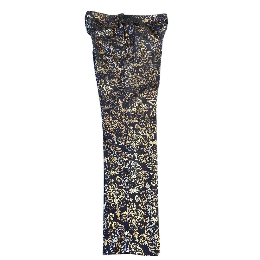 Lisette L Montreal Women's Navy Blue & Gold Dress Pants - Picture 3 of 7